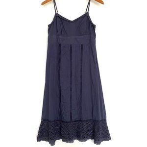 To The Max Strappy Cotton Navy Blue Summer Dress